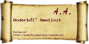 Anderkó Ametiszt névjegykártya
